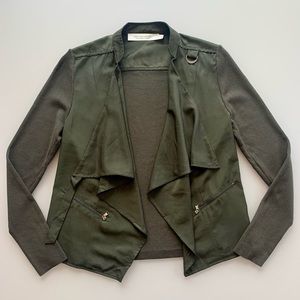 Simons Contemporaine Army Green Mixed Media Jacket | Small